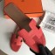 Hermes Oran Flat Slipper Sandals in Togo Leather Rouge Red