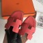 Hermes Oran Flat Slipper Sandals in Togo Leather Rouge Red