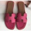 Hermes Oran Flat Slipper Sandals in Togo Leather FuchsiaHermes Oran Flat Slipper Sandals in Togo Leather Fuchsia
