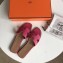 Hermes Oran Flat Slipper Sandals in Togo Leather Fuchsia