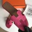 Hermes Oran Flat Slipper Sandals in Togo Leather Fuchsia