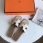 Hermes Oran Flat Slipper Sandals in Togo Leather Off White