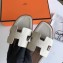 Hermes Oran Flat Slipper Sandals in Togo Leather Off White