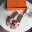 Hermes Oran Flat Slipper Sandals in Togo Leather Cherry Pink