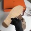Hermes Oran Flat Slipper Sandals in Togo Leather Light Camel/Brown