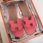 Hermes Oran Flat Slipper Sandals in Togo Leather Dark Pink