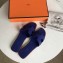 Hermes Oran Flat Slipper Sandals in Togo Leather Electric Blue