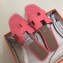 Hermes Oran Flat Slipper Sandals in Togo Leather Dark Pink