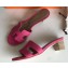 Hermes Heel 5cm Oasis Slipper Sandals in Togo Leather Fuchsia