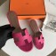 Hermes Heel 5cm Oasis Slipper Sandals in Togo Leather Fuchsia