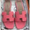 Hermes Oran Flat Slipper Sandals in Togo Leather Dark Pink