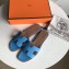 Hermes Oran Flat Slipper Sandals in Togo Leather Light Blue