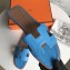Hermes Oran Flat Slipper Sandals in Togo Leather Light Blue