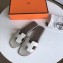 Hermes Oran Flat Slipper Sandals in Togo Leather Pale Gray