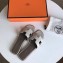 Hermes Oran Flat Slipper Sandals in Togo Leather Pale Gray
