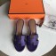 Hermes Heel 5cm Oasis Slipper Sandals in Togo Leather Purple