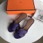 Hermes Heel 5cm Oasis Slipper Sandals in Togo Leather Purple