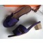 Hermes Heel 5cm Oasis Slipper Sandals in Togo Leather Purple