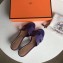 Hermes Heel 5cm Oasis Slipper Sandals in Togo Leather Purple