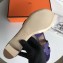 Hermes Heel 5cm Oasis Slipper Sandals in Togo Leather Purple