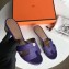 Hermes Heel 5cm Oasis Slipper Sandals in Togo Leather Purple