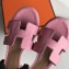 Hermes Heel 5cm Oasis Slipper Sandals in Togo Leather Pink