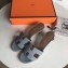 Hermes Heel 5cm Oasis Slipper Sandals in Togo Leather Baby Blue