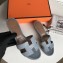 Hermes Heel 5cm Oasis Slipper Sandals in Togo Leather Baby Blue