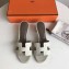 Hermes Heel 5cm Oasis Slipper Sandals in Togo Leather Off White