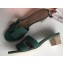 Hermes Heel 5cm Oasis Slipper Sandals in Togo Leather Green