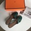 Hermes Heel 5cm Oasis Slipper Sandals in Togo Leather Green