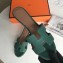 Hermes Heel 5cm Oasis Slipper Sandals in Togo Leather Green