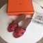 Hermes Heel 5cm Oasis Slipper Sandals in Togo Leather Red