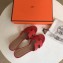 Hermes Heel 5cm Oasis Slipper Sandals in Togo Leather Red