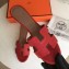 Hermes Heel 5cm Oasis Slipper Sandals in Togo Leather Red