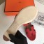 Hermes Heel 5cm Oasis Slipper Sandals in Togo Leather Red