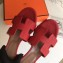 Hermes Heel 5cm Oasis Slipper Sandals in Togo Leather Red