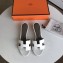 Hermes Heel 5cm Oasis Slipper Sandals in Togo Leather White