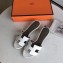 Hermes Heel 5cm Oasis Slipper Sandals in Togo Leather White