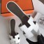 Hermes Heel 5cm Oasis Slipper Sandals in Togo Leather White