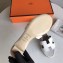 Hermes Heel 5cm Oasis Slipper Sandals in Togo Leather White
