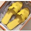 Hermes Oran Flat Slipper Sandals in Togo Leather Yellow
