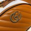 Gucci Diagonal GG Marmont Double G Leather Belt Bag 476434 Brown 2019