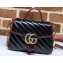 Gucci Diagonal GG Marmont Mini Top Handle Bag 583571 Black 2019