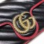 Gucci Diagonal GG Marmont Super Mini Shoulder Bag 574969 Black 2019
