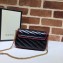 Gucci Diagonal GG Marmont Super Mini Shoulder Bag 574969 Black 2019