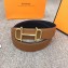 Hermes Width 3.8cm Reversible Leather Strap Belt with Royal Buckle Brown 2019