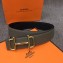 Hermes Width 3.8cm Reversible Leather Strap Belt with Royal Buckle Light Gray 2019