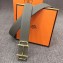 Hermes Width 3.8cm Reversible Leather Strap Belt with Royal Buckle Light Gray 2019