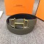 Hermes Width 3.8cm Reversible Leather Strap Belt with Royal Buckle Light Gray 2019